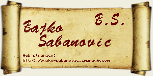 Bajko Šabanović vizit kartica